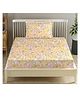 Trance Home Linen Printed Bedsheet Single Flat with 1 Pillow Cover - Green Vintage Woods