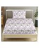 Trance Home Linen Printed Bedsheet Single Flat with 1 Pillow Cover - Huvu Lilac