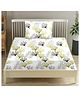 Trance Home Linen Printed Bedsheet Single Flat with 1 Pillow Cover - Paradise Green