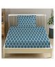 Trance Home Linen Printed Bedsheet Single Fitted with 1 Pillow Cover - Dori Blue