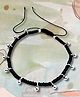 Darshraj Jewels 925 Sterling Silver 12 Ghungroo with Beads Thread Nazariya Anklet - Black