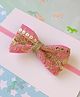 Little Tresses Ethnic Zari Bow Detailed Headband - Light Pink