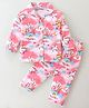 Little Darlings Cotton Knit Full Sleeves Night Suit Unicorn Print - Pink