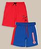 Kidsville Pack Of 2 Marvel Avengers Featuring Captain America Logo & Spiderman Printed Shorts - Blue & Red