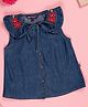 PURPLE UNITED KIDS Sleeveless Floral Embroidered Top - Mid Blue