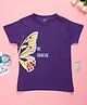 PURPLE UNITED KIDS Half Sleeves Butterfly & Be Unique Text Printed  Tee - Purple