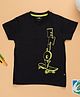 PURPLE UNITED KIDS Half Sleeves Enjoy Text & Skateboard Printed Tee - Black