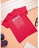 PURPLE UNITED KIDS Half Sleeves Genius Text Printed Tee - Red