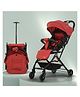 Baybee Infant Baby Pram Stroller for Newborn Babies with Metal Frame, 3-Position Adjustable Seat & Canopy, Bassinet, Parent Handle Bar, Baby Stroller for Baby Toddlers (Red)