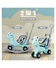 Baybee 2 in 1 Baby Horse Rider Kids Ride On Car for Kids, Push Ride on Toy with Rocker, Push Handle, Rotating Head & Safety Belt - Green