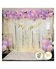 Puchku Birthday Decoration Butterfly Theme Diy Combo Kit With White Net Curtain Cloth & Fairy Lights Pink & Purple Balloons Led Garl & Arch Strip Backdrop Princess - 80 Pieces