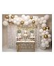 Puchku White Gold Birthday Decoration Items With Tulle White Net Curtain Cloth Backdrop - 69 Pieces