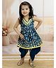 BownBee Pure Cotton Halter Neck Fish Printed Kurta With Harem Pant -  Indigo