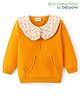 Babyoye 100% Cotton Full Sleeves Peter Pan Collar Sweatshirts with Polka Dot Print & Kangaroo Pockets - Yellow
