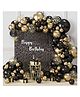 Bubble Trouble Happy Birthday Decoration Items Boys Girls Husband- 55Pcs Biirthday Decoration Kit, latex Combo -Black Golden chrome-confetti balloons For Birthday, Happy birthday