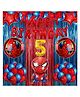 Bubble Trouble No 5 Gold Balloons with Spiderman Theme Birthday Decoration Items or Kit Red Foil Banner (Aluminium) Set of 13 Letters with 30 HD Royal Blue & Red Metallic Balloons birthday