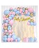 Bubble Trouble Baby Shower Net Curtain with Fairy Lights Backdrop for Baby Shower Decoration Items Set of 85 Pcs Baby Shower Pastel Balloons Decoration Kit