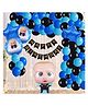 Bubble Trouble First Birthday Decoration Items for Boy Light Theme Backdrop Décor, Boss Baby Birthday Decorations for 1 Year Boy, 1st Birthday Decoration Items for Boys Pack of 53 Pcs