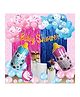 Bubble Trouble Baby Shower Decoration Items Kit for Baby Girl Boy Banner Feeder Foil Balloons for Decoration,Foil Fringe Curtain Arch Strip Maternity Photoshoot Pack of 56- Multicolor
