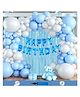 Bubble Trouble Birthday Decoration Items For Boys Party Decoration Kit Balloon Combo Pack Of 106 Pcs Blue White