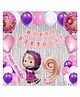 Bubble Trouble 41 Pcs 9th Birthday Decoration for Girls Character Foil Balloons Silver Curtain Pink Sash Masha Theme Ninth Birthday Decoration Metallic Balloon Bear Decorations (Pack of 41, Pink)