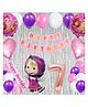 Bubble Trouble 41 Pcs 7th Birthday Decoration for Girls Character Foil Balloons Silver Curtain Pink Sash Masha Theme Seventh Birthday Decoration Metallic Balloon Bear Decorations (Pack of 41, Pink)