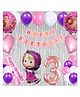 Bubble Trouble 41 Pcs 3rd Birthday Decoration for Girls Character Foil Balloons Silver Curtain Pink Sash Masha Theme Third Birthday Decoration Metallic Balloon Bear Decorations (Pack of 41, Pink)