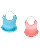BabyGo Waterproof Silicone Adjustable Bib Easy Wipe for Feeding Infants & Toddlers, (Set of 2) (Multicolor)