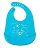 BabyGo Baby Siliconebibs | Baby Bib for Feeding & Weaning Babies & Toddlers | Waterproof, Washable & Reusable|Non Messy Easy Cleaning, Adjustable Neckline with Buttons - Blue