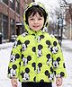 Babyhug Disney Full Sleeves Front Open Padded Hooded Jacket with Mickey Mouse Graphics - Limegreen