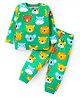 Babyhug Cotton Knit Full Sleeves Night Suit With Animals Print - Green