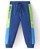 Babyhug French Terry Full Length Jogger Fit Track Pants Text Print - Navy