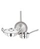 Bergner Tripro Triply Stainless Steel 4 Pc Cookware Set, 24 cm (3 Litre) Indian Wok/Kadai with Lid, 24 cm (1.5 Litre) Frypan, 16 cm (1.7 Litre) Teapan