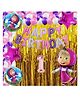 Bubble Trouble No 1 Rose Gold Balloons with Masha Theme Birthday Decoration Items or Kit Pack of 51