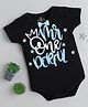 TINY MINY MEE Cotton Half Sleeves First Birthday  Printed Onesie - Black
