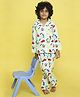 Knitting Doodles Pure Cotton Woven Full Sleeves Dinosaur Print Nightsuit - Green