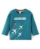 Tango Single Jersey Knit Full Sleeves T-Shirt with Text Print - Blue