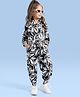 Ollington St. 100% Cotton Floral Printed Full Sleeves Jumpsuit - Black