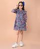 Lilpicks Couture Three Fourth Sleeves Floral Printed Shirt Dress - Multi Colour