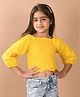 Lilpicks Couture Organic Cotton Three Fourth Sleeves Smocked Top - Yellow