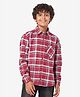 Lilpicks Couture Organic Cotton Full Sleeves Checked Shirt - Maroon