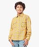 Lilpicks Couture Organic Cotton Full Sleeves Checked Shirt - Yellow