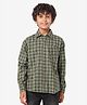 Lilpicks Couture Organic Cotton Full Sleeves Checked Shirt - Green
