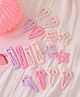 Ziory Set Of 16 Star Heart Rectangle & Half Star Tic Tac Pins - Multi Colour