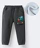Kookie Kids Full Length Track Pants with Pockets & Vehicle Print - Dark Grey