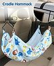 Car cum Cradle Hammock  Portable Travel Cloth Jhula with Adjustable Belt Hangers Animal Print - Light Blue