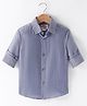 Under Fourteen Only Cotton Full Sleeves Solid Shirt - Blue