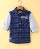 Under Fourteen Only Full Sleeves Checked Shirt - Navy Blue