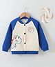 Kookie Kids Full Raglan Sleeves Bomber Jacket with Dino Print - Blue