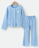 Kookie Kids Top & Pant Party Set with Floral Applique - Sky Blue